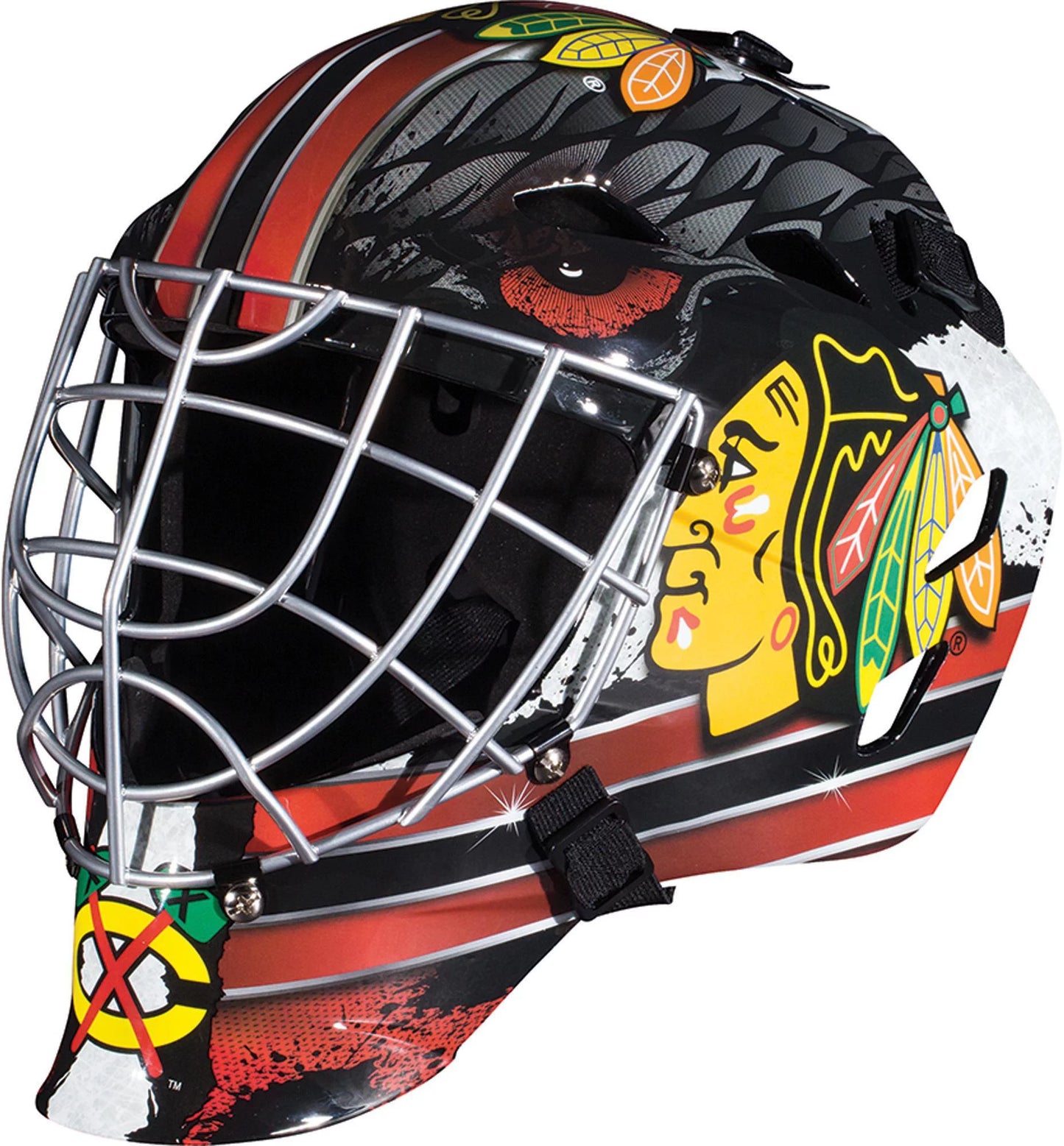 Chicago blackhawks unsigned franklin sports replica full-size goalie mask