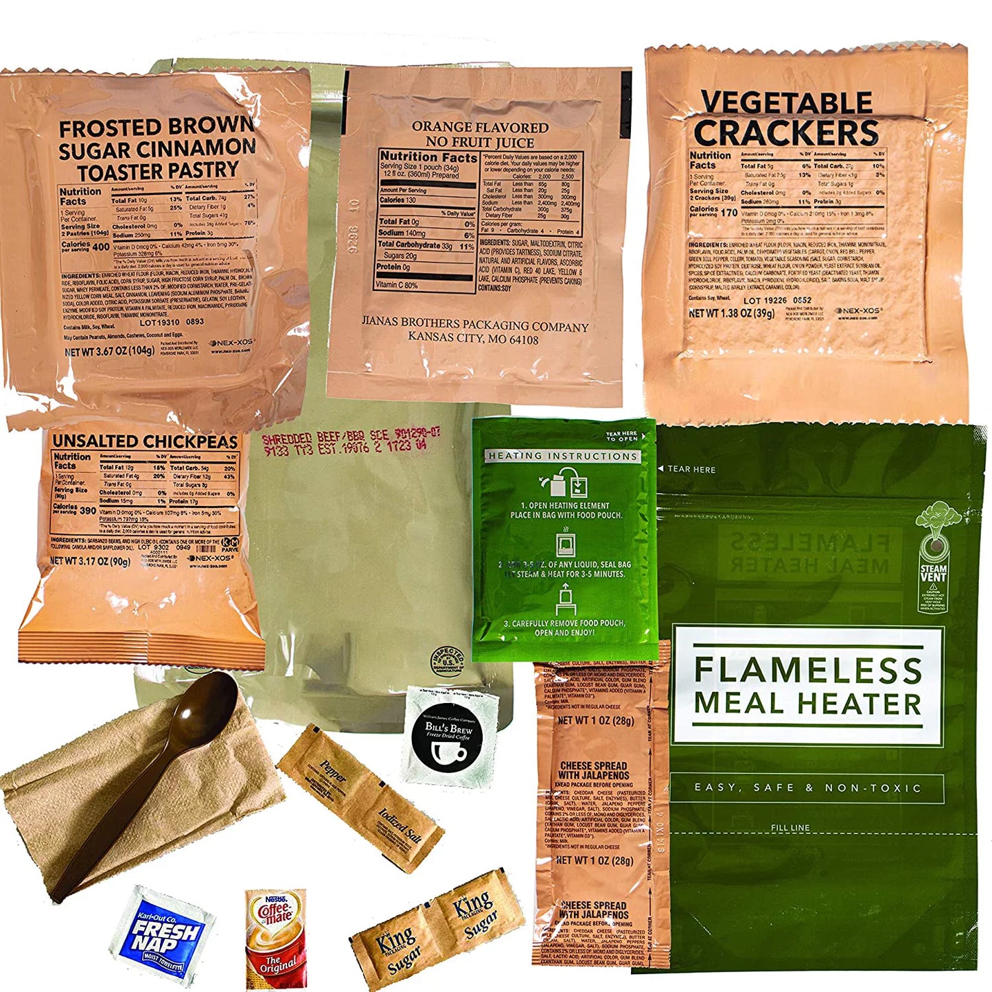 Xmre 1300xt freshly packed in the past 60 days mre meals ready to eat. 12 meals per case. includes assortment of delicious entrees, side dishes, beverage mix, military style 1300 calories.