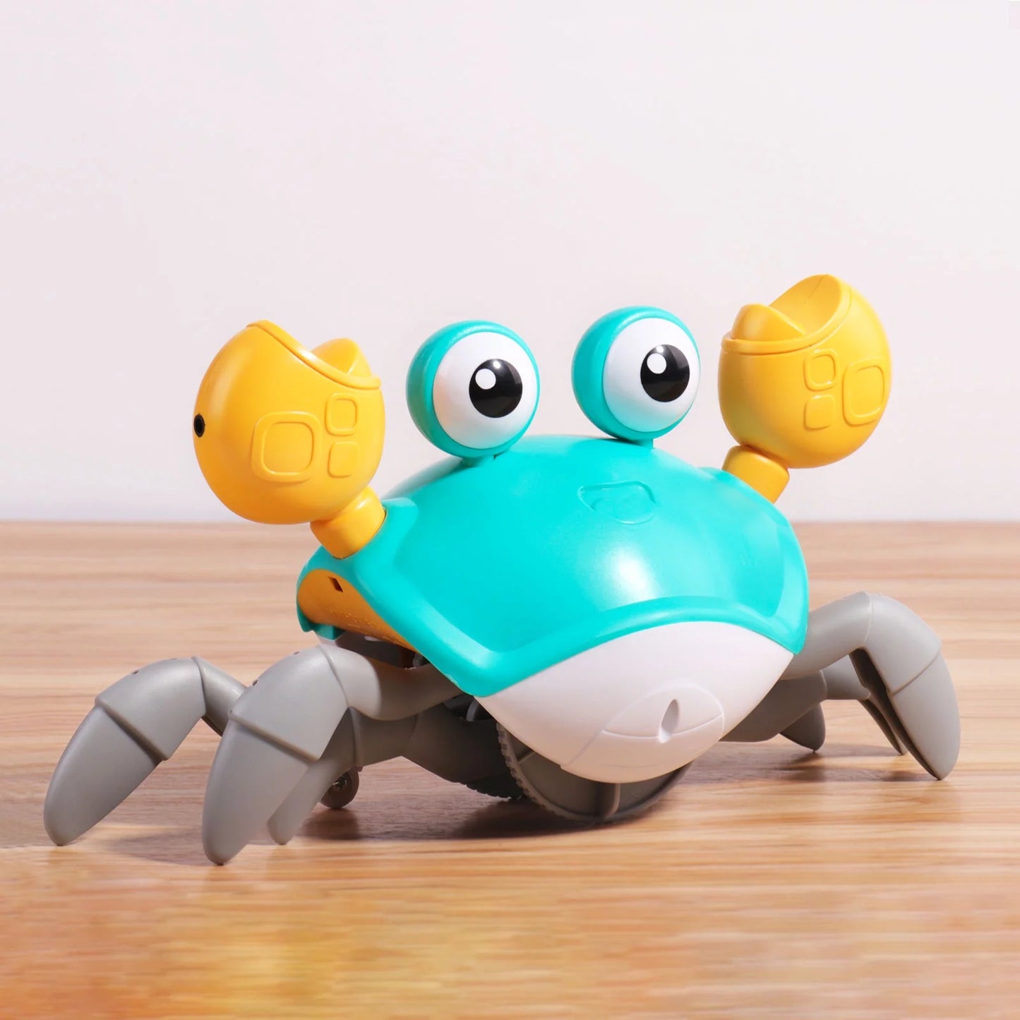 Aretha cute & sensory crawling crab with music and light for little kids 6-12 years and toddlers 0-6 months tummy time, learning crawl and cognitive development - kids favorite gift