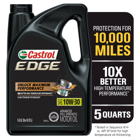 Castrol edge 10w-30 advanced full synthetic motor oil, 5 quarts