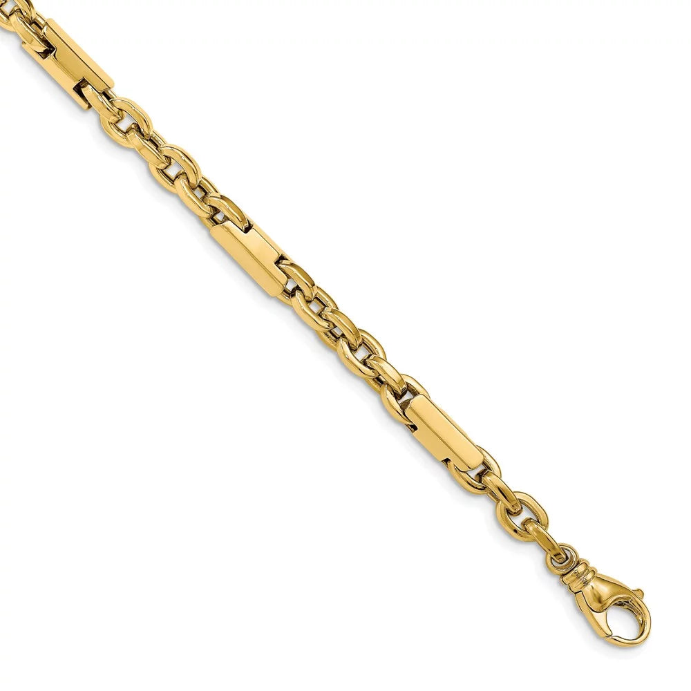 14k gold men's polished fancy link bracelet