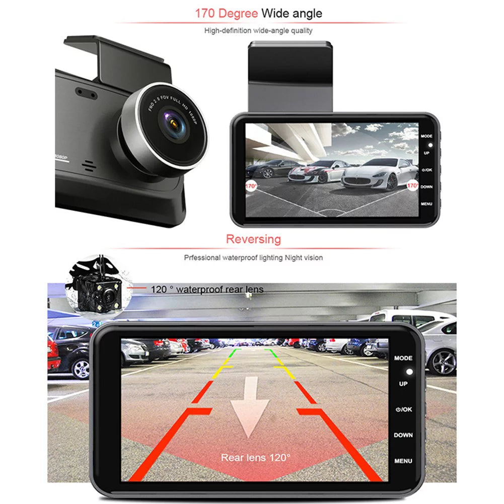 4.0\\\" full hd 1080p car dvr rear view reversing camera car video recorder