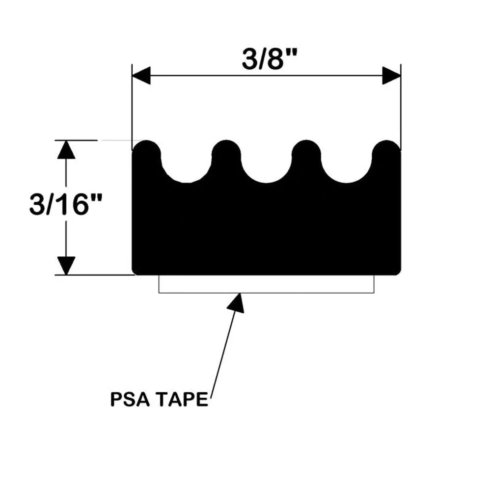 Taco marine v30-0113b10-1 weather seal tape - 3/16" x 3/8" x 10', black