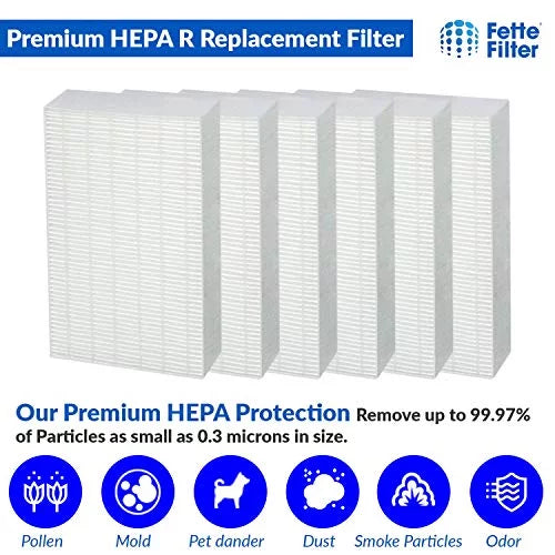 True hepa replacement filter pack compatible with honeywell filter r hrf-r3 hrf-r2 hrf-r1 (pack of 6)