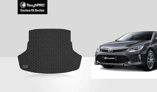 Toughpro - trunk mat compatible with toyota camry - all weather heavy duty (made in usa) - black rubber - 2019 (not for hybrid - non-plug-in standard)