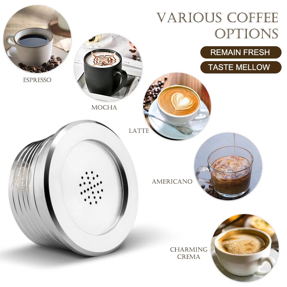 Suzicca stainless steel reusable coffee capsules reusable coffee capsule cup filter compatible with delta q