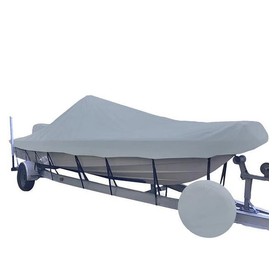 20.5 ft. performance poly-guard styled-to-fit boat cover for v-hull center console shallow draft boat - grey