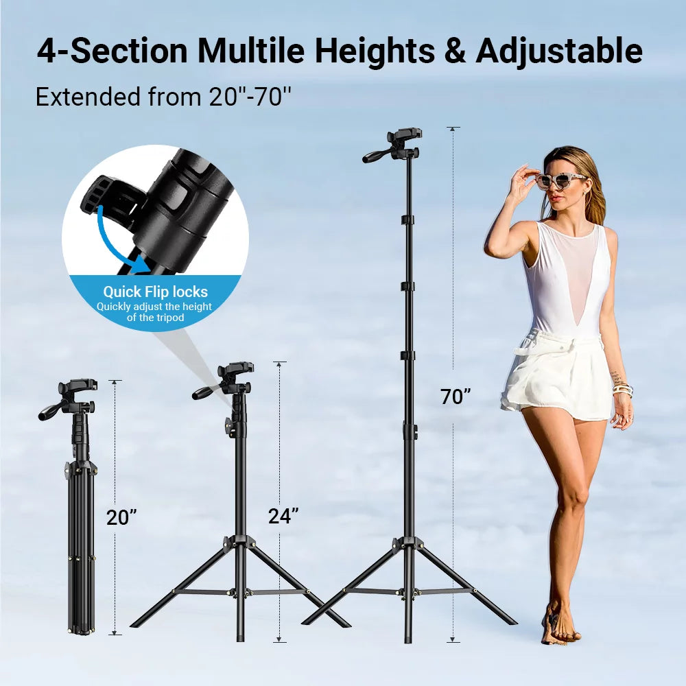 Apexel selfie stick tripod stand aluminum alloy 180cm for  smartphone camera