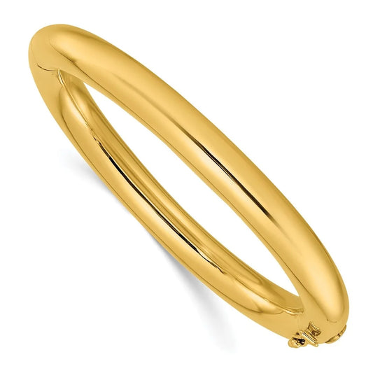 Auriga 14k yellow gold polished 8mm hinged bangle for men