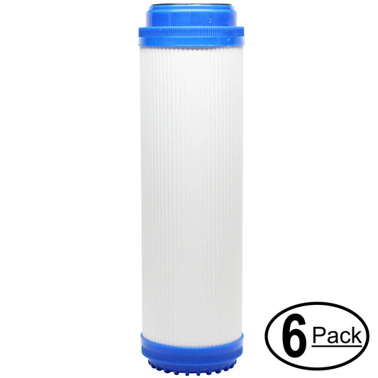 6-pack replacement for maxwater 101140 granular activated carbon filter - universal 10-inch cartridge for maxwater 6 stage aquarium reverse osmosis system - denali pure brand