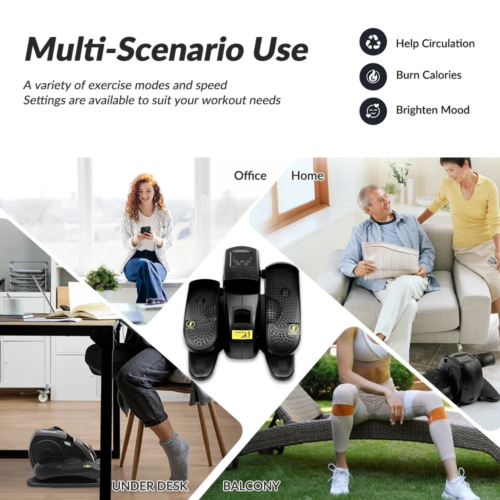 Under desk elliptical machne motorized sitting pedal exerciser with remote control, quiet portable leg exerciser while for teens adults & seniors