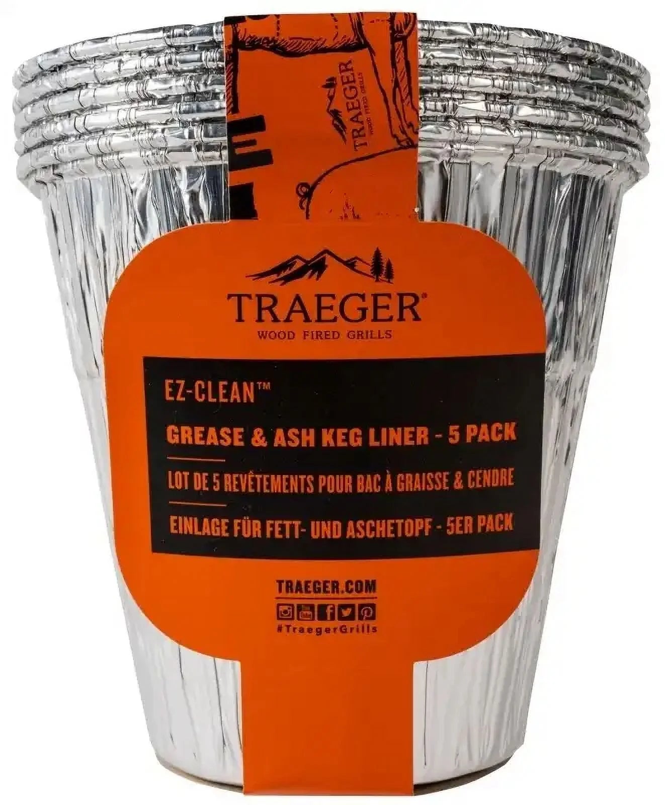 Traeger bac608 ez-clean liners, 6.3 inch 6.3 inch aluminum