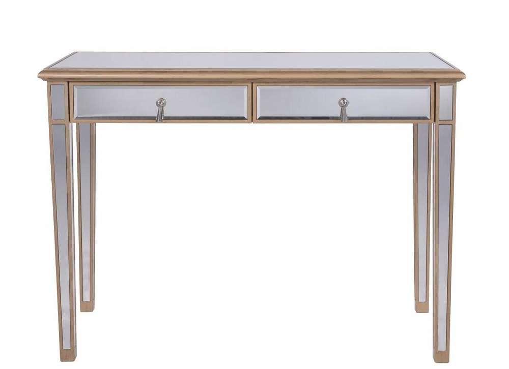 2 drawers dressing table 42 in. x 18 in. x 31 in. in gold paint