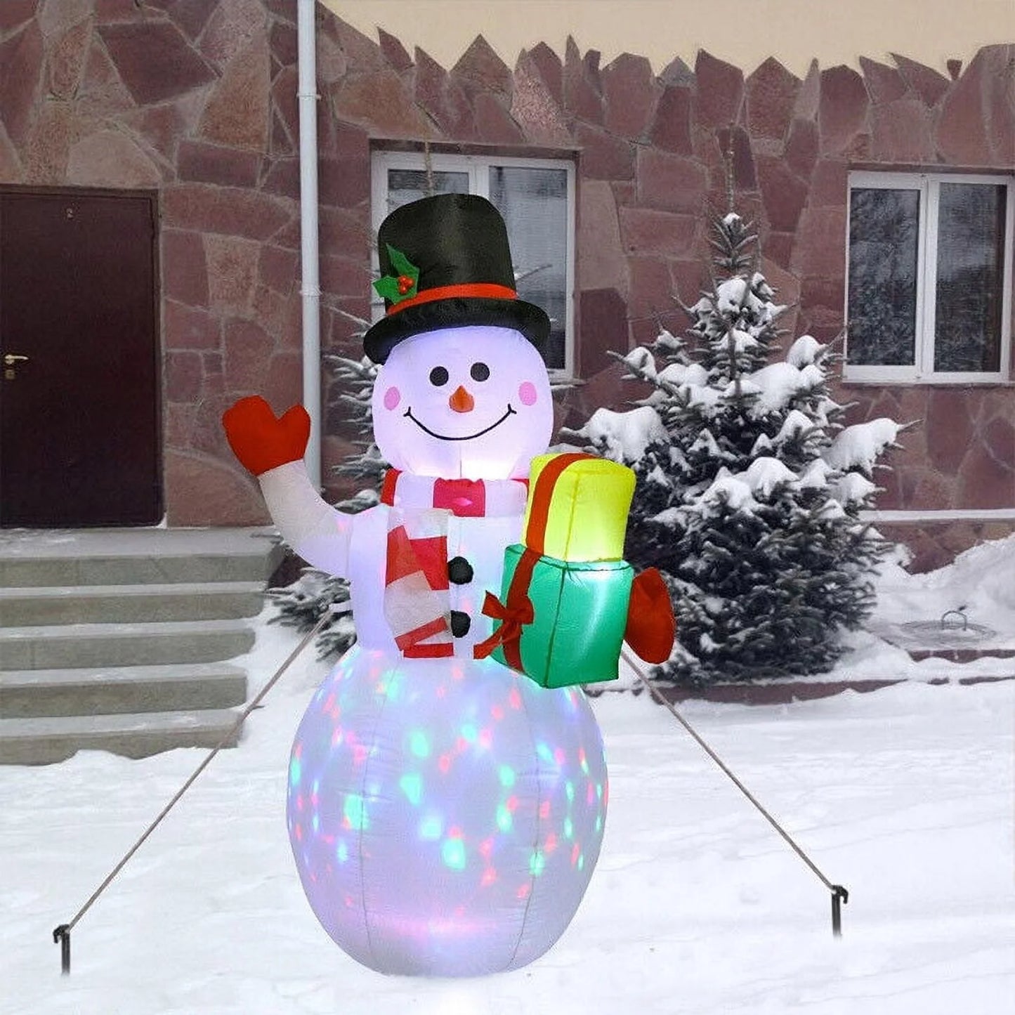 5ft inflatable snowman airblown christmas decor yard decoration led lights for xmas home garden family prop lawn holiday party outdoor decor