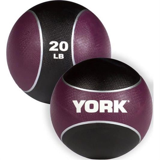 York barbell  20 lbs 2 tone medicine rubber ball, purple