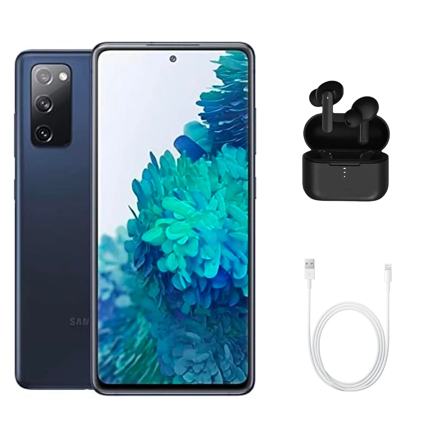 Restored samsung galaxy s20 fe 5g g781v (verizon unlocked) 128gb cloud navy (grade a+) w/ wireless earbuds (refurbished)