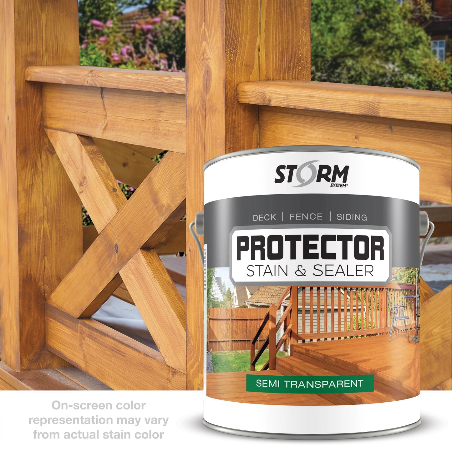 Storm system protector semi-transparent stain and sealer