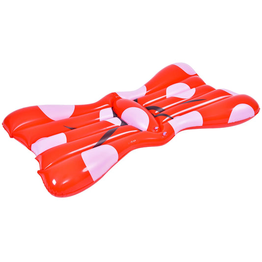 37" inflatable red and white jumbo hair bow pool float