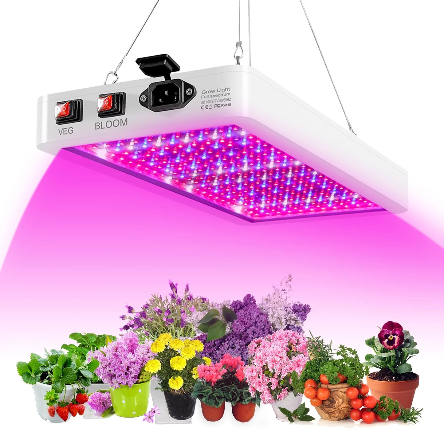 2000w grow for indoor plants 312 leds full spectrum veg and bloom dual switch ip65 waterproof hanging plant growing lamps for seedlings flowers greenhouse