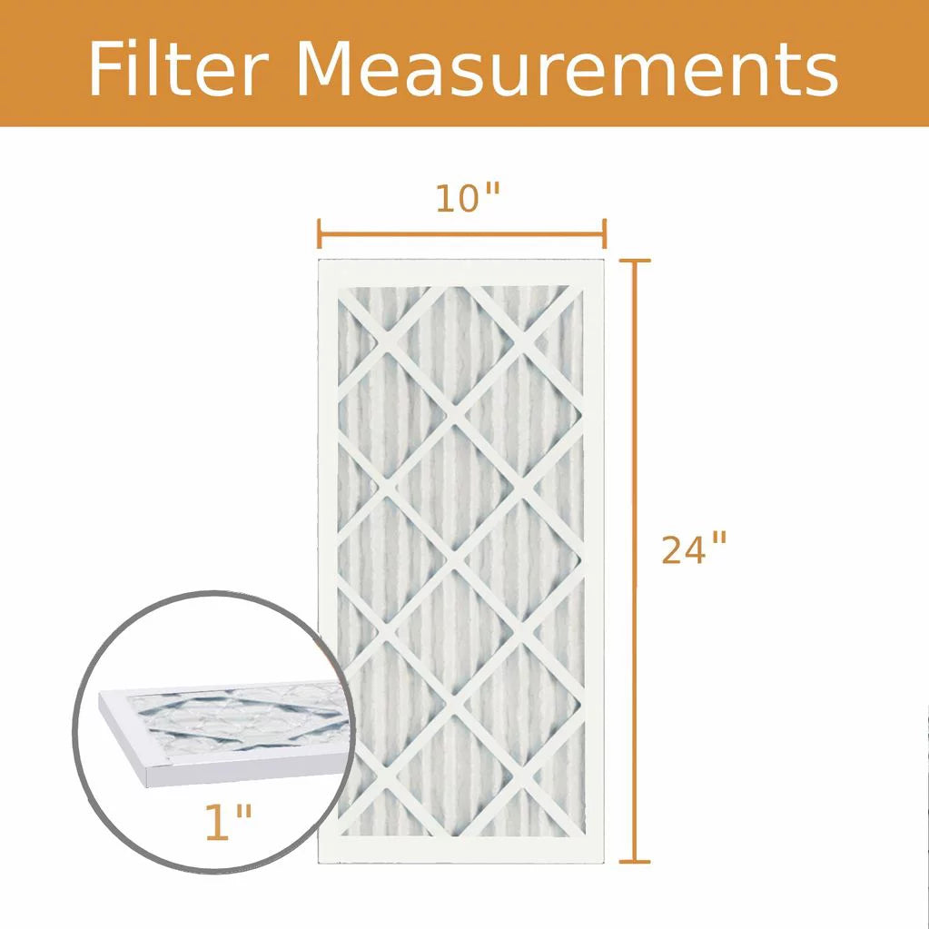 10x24x1 key pleat purolator air filter - merv 8 (6 pack)