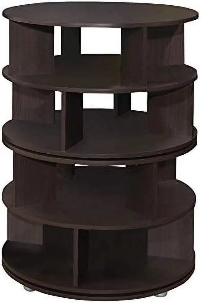 4-tier revolving lazy susan shoe rack storage organizer (chocolate)