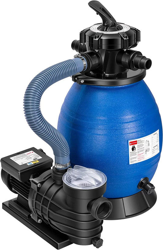 Vivohome sand filter with 3/4 hp pool pump, 2380 gph fits 15360 gallons pool, 45 pound sand capacity