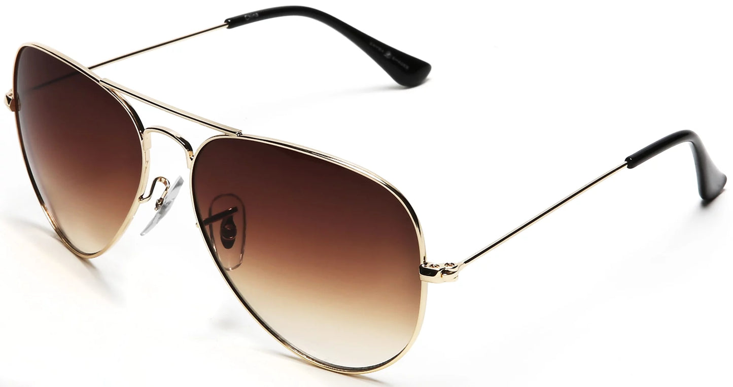 Samba shades unisex classic aviator sunglasses brown frame brown lens - glen & ivy sky inspired