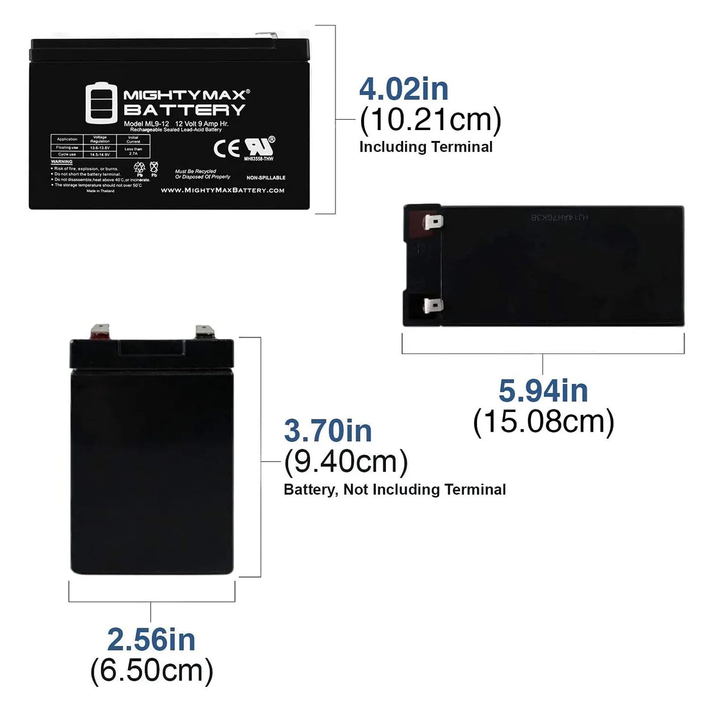 12v 9ah sla battery replaces merida pc 500 electric bike - 10 pack