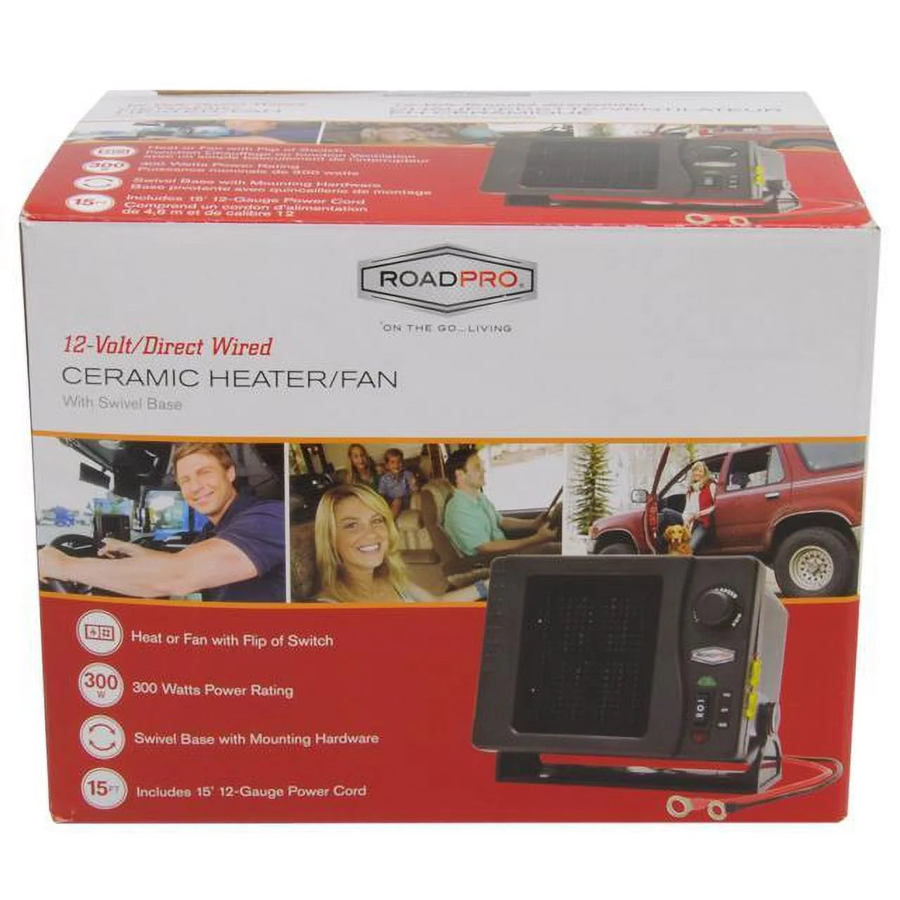 Roadpro rpsl-681 12v 300w ceramic rv heater & fan