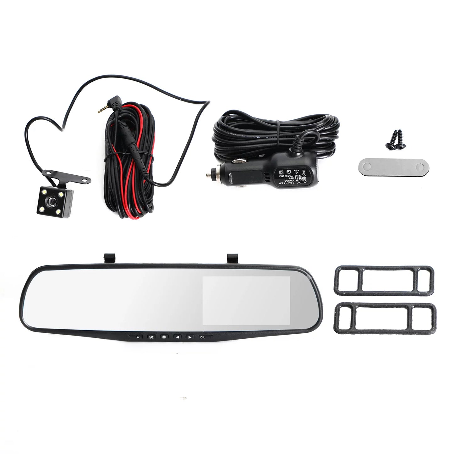 1080p hd rearview mirror car dvr dual dash cam camera front rear video recorder