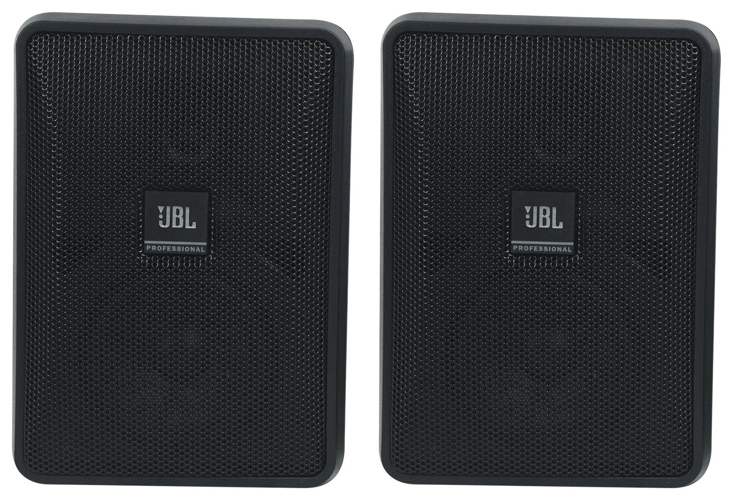 (4) jbl control 23-1 black 3" indoor/outdoor 70v commercial wall speakers + amp