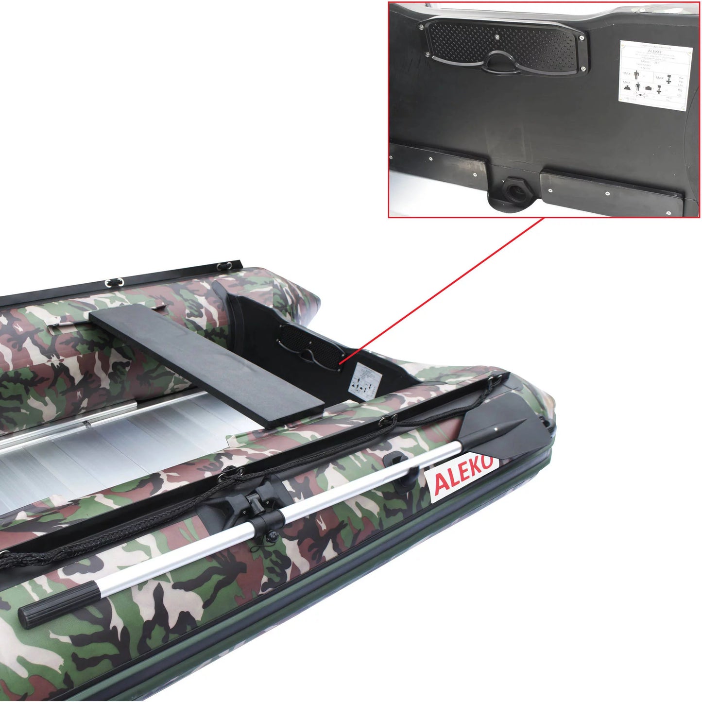 Aleko bt320cm inflatable fishing boat 4-person raft 10.5 feet - camouflage