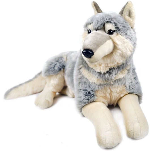 Winry the wolf - 27 inch (not including tail measurement) stuffed animal plush dog - by tiger tale toys