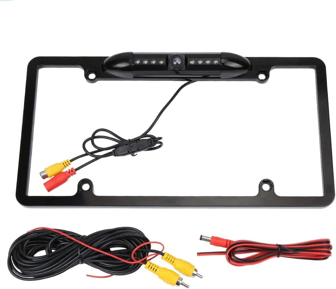 Backup camera rearview license plate frame for jvc kwv230bt kw-v230bt black