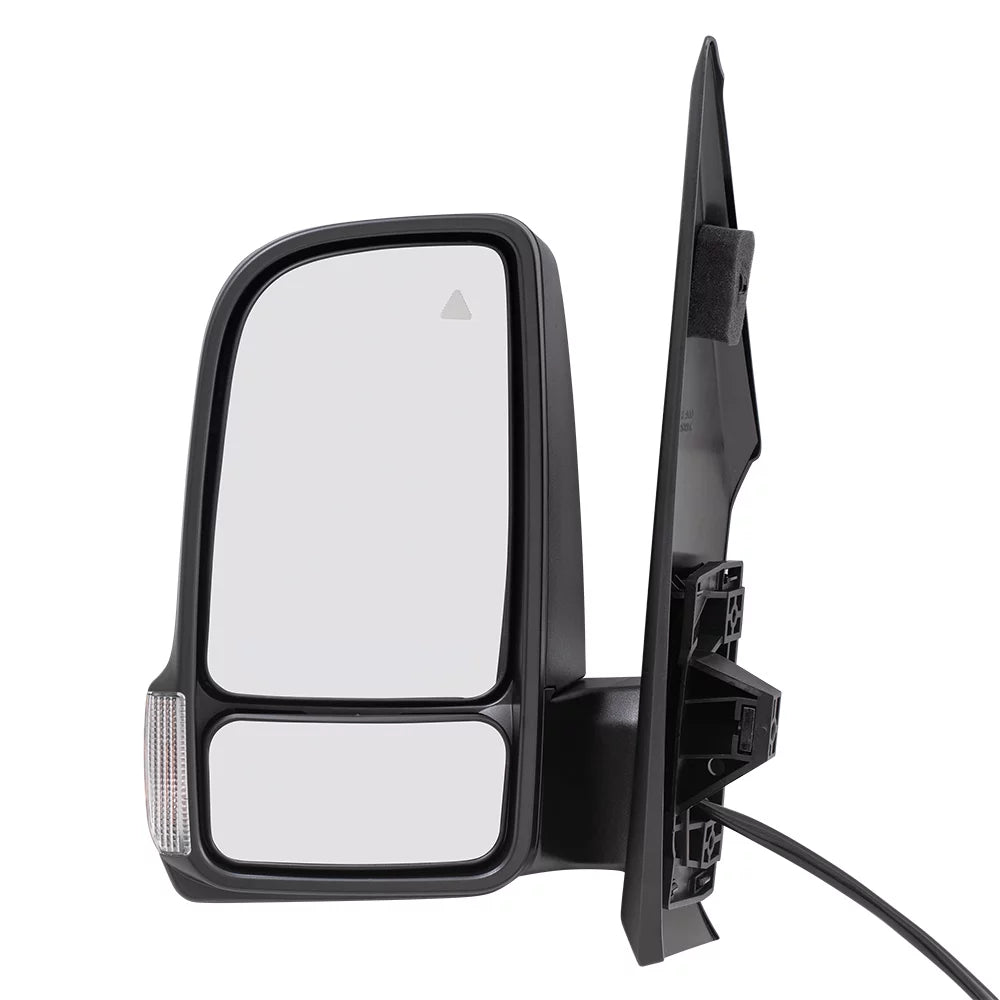 Brock replacement driver side power mirror textured black with heat, signal, blind spot detection & power fold w/o camera compatible with 2019-2020 sprinter cargo 1500/2500/3500 (907)