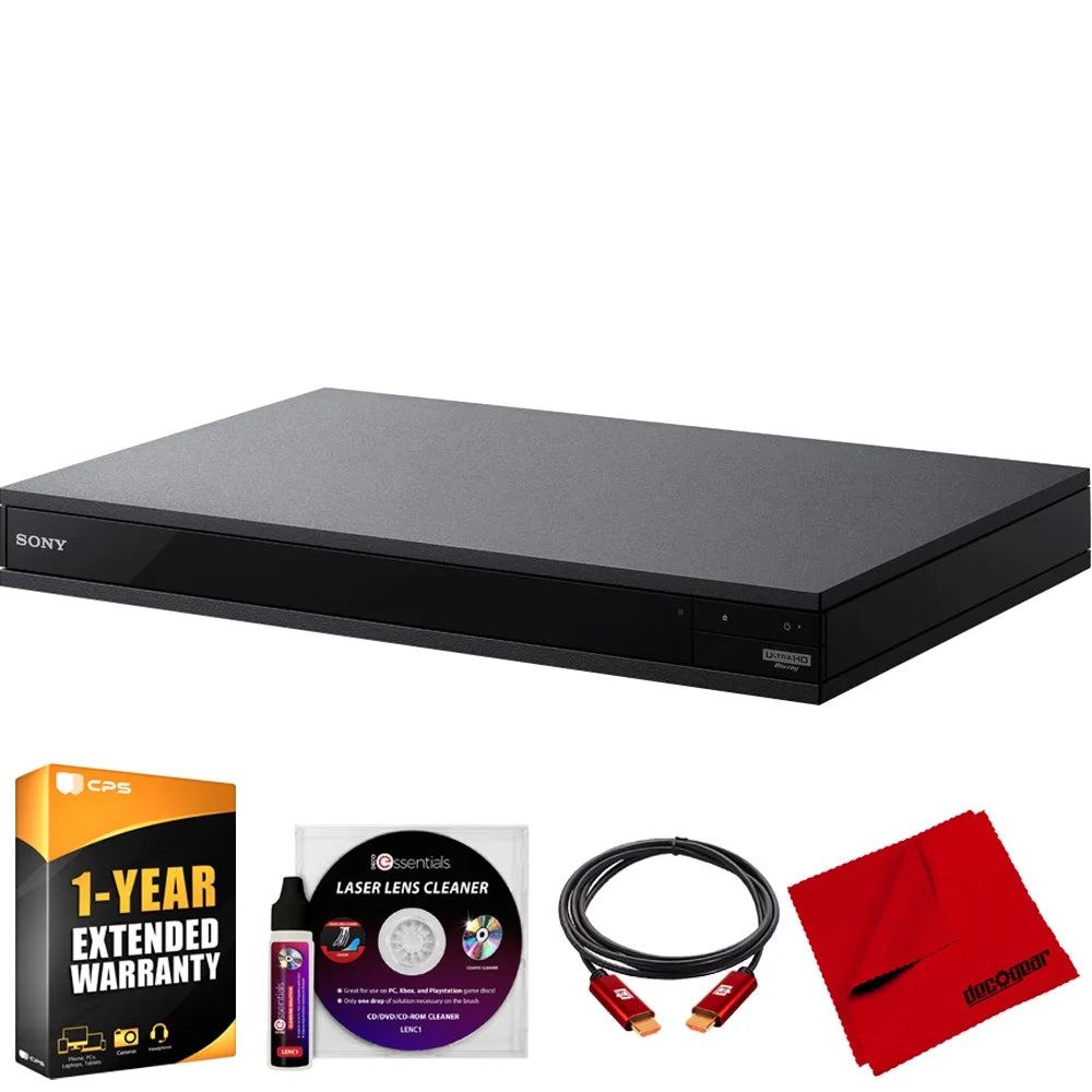 Sony ubp-x800m2 4k uhd blu-ray player with hdr and dolby atmos bundle with deco gear 6ft hdmi 2.0 cable + deco essential laser lens cleaner + 1 year cps enhanced protection pack