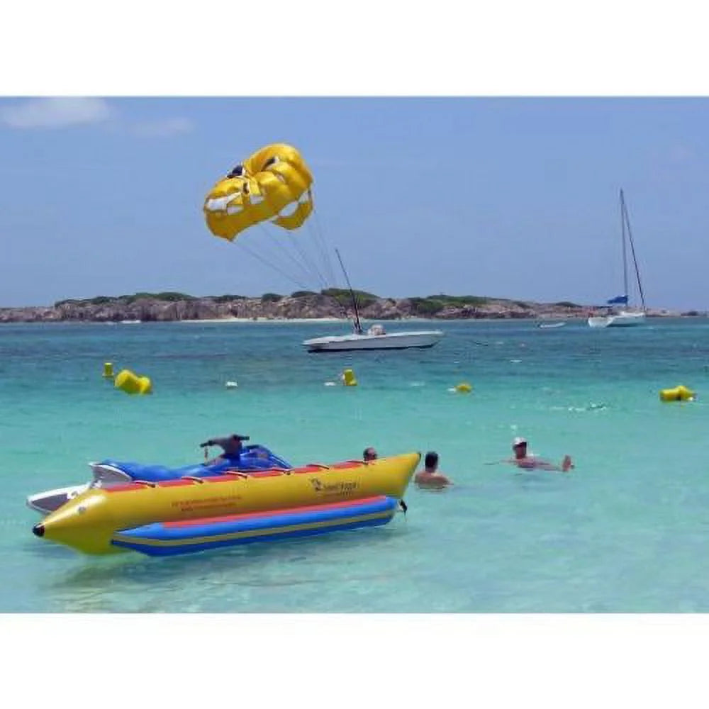 6-passenger inline heavy-duty banana boat in yellow