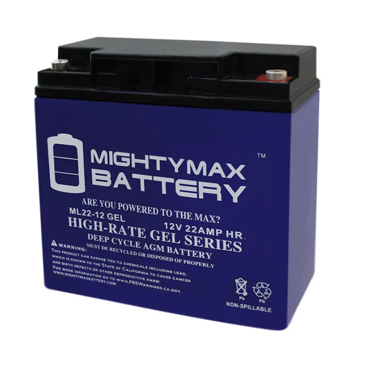 12v 22ah gel battery replaces rascal r200/r500 series scooter