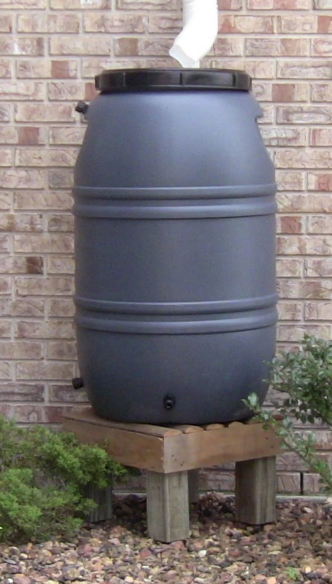 Upcycle products 55 gallon grey rain barrel