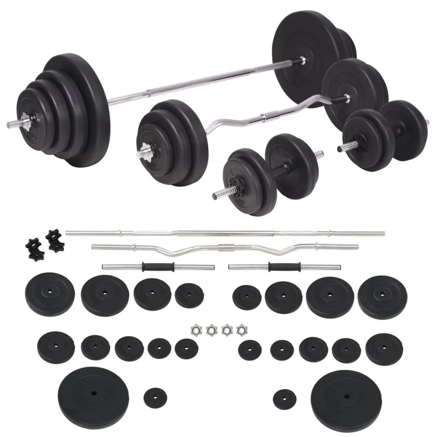 Aibecy weight bench with weight rack, barbell and dumbbell set 264.6 lb