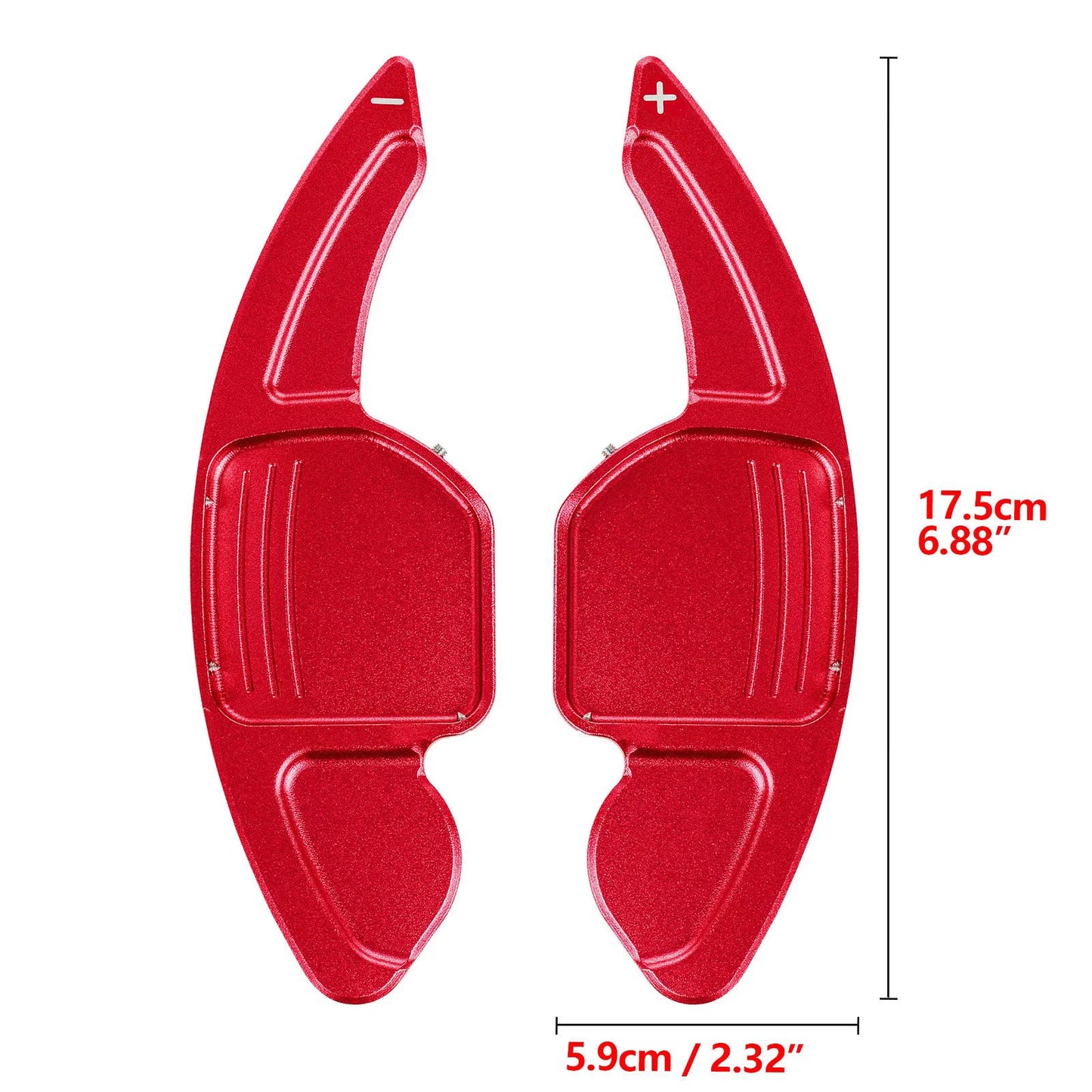 Xotic tech steering wheel paddle shifter cover trim, cnc aluminum alloy, compatible with audi a3 a4 a5 a6 a7 a8 s3 s4 s5 s6 s7 s8 rs3 rs6 q3 q5 sq5 q7 (red)