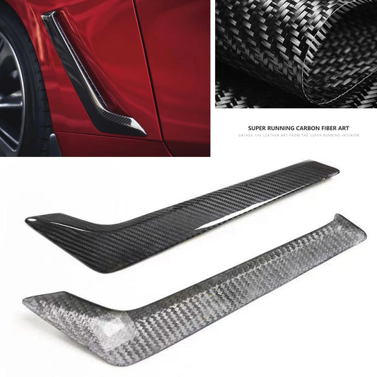 Side fender air vent cover kit for infiniti q60 q60s 2015-2022 2019  black carbon fiber