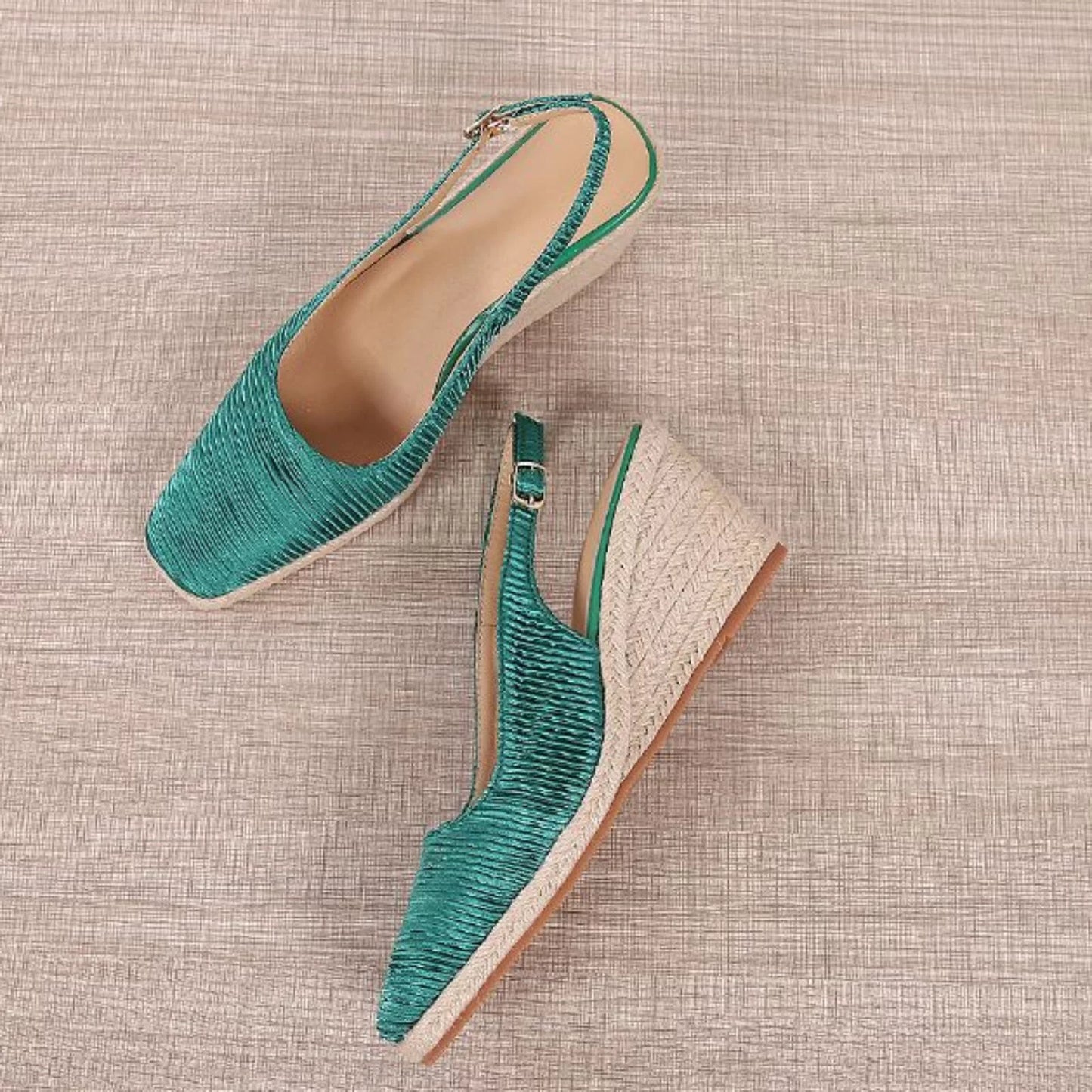 Summer new cap toe wedge sandals women elegant espadrilles high heels linen straw fisherman shoes silk espadrilles women sandal sketches sandals women's flip flop sandals for women dressy size 12