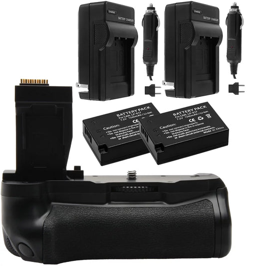 Vivitar pg-t6i deluxe power battery grip for canon eos rebel cameras bundle with 2x 1140mah battery & charger kit