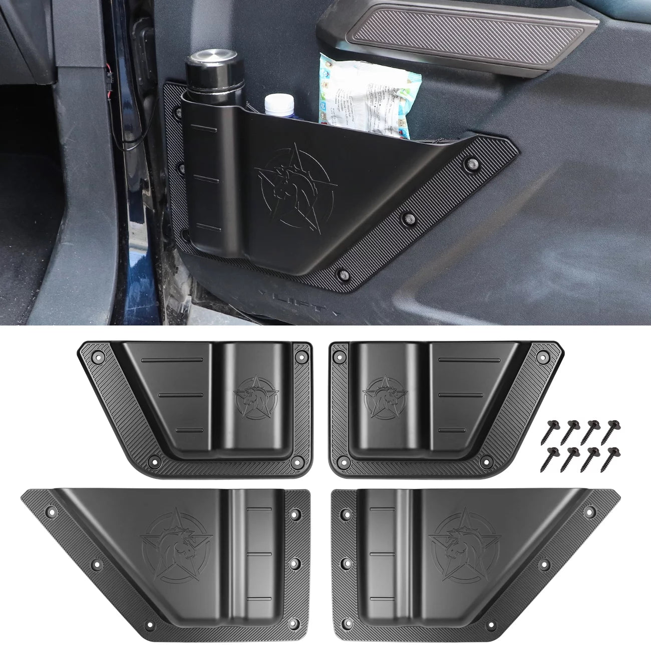 4pcs front rear door side storage pockets organizer box for ford bronco 4 doors