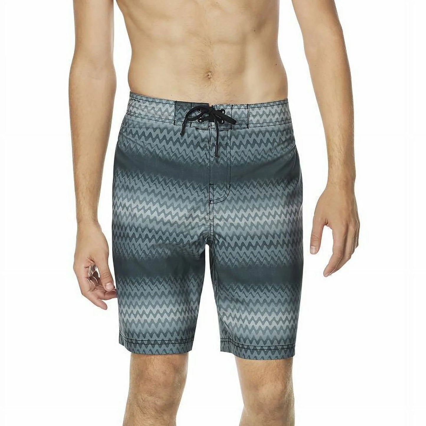 Speedo men's purview stripe bondi 2-way stretch dwr 20" board shorts black-small