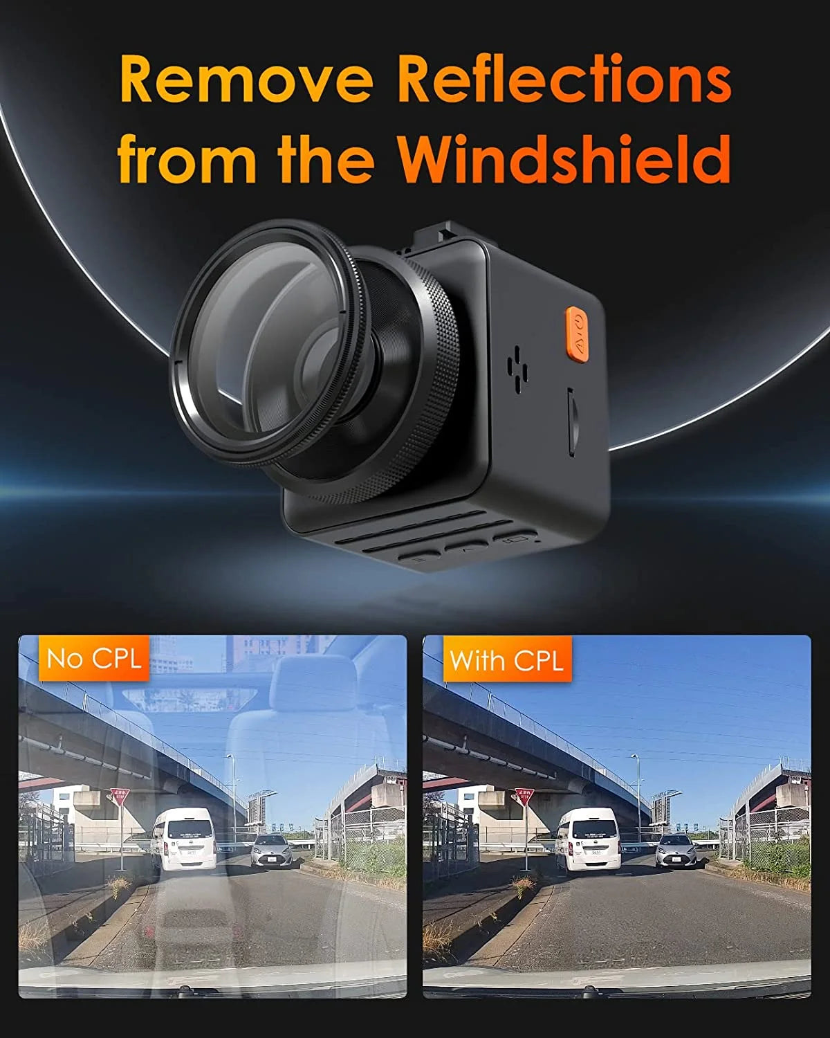 40mm ultra-slim cpl circular polarizer filter for e1, e2, e3, e1 lite, n4 pro n5 dash cam, reduce glare