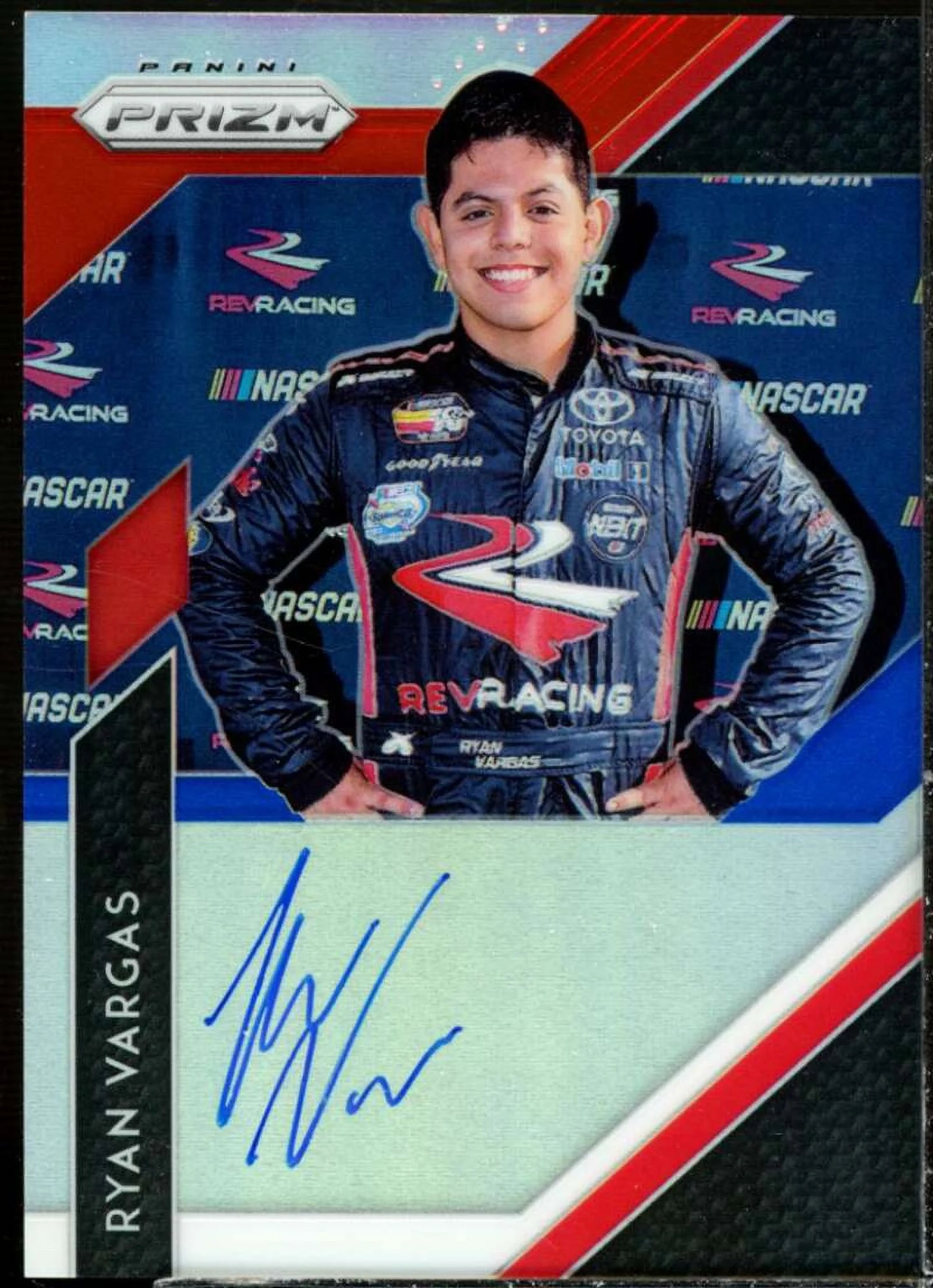 Ryan vargas card 2019 panini prizm autographs prizms red white and blue #20