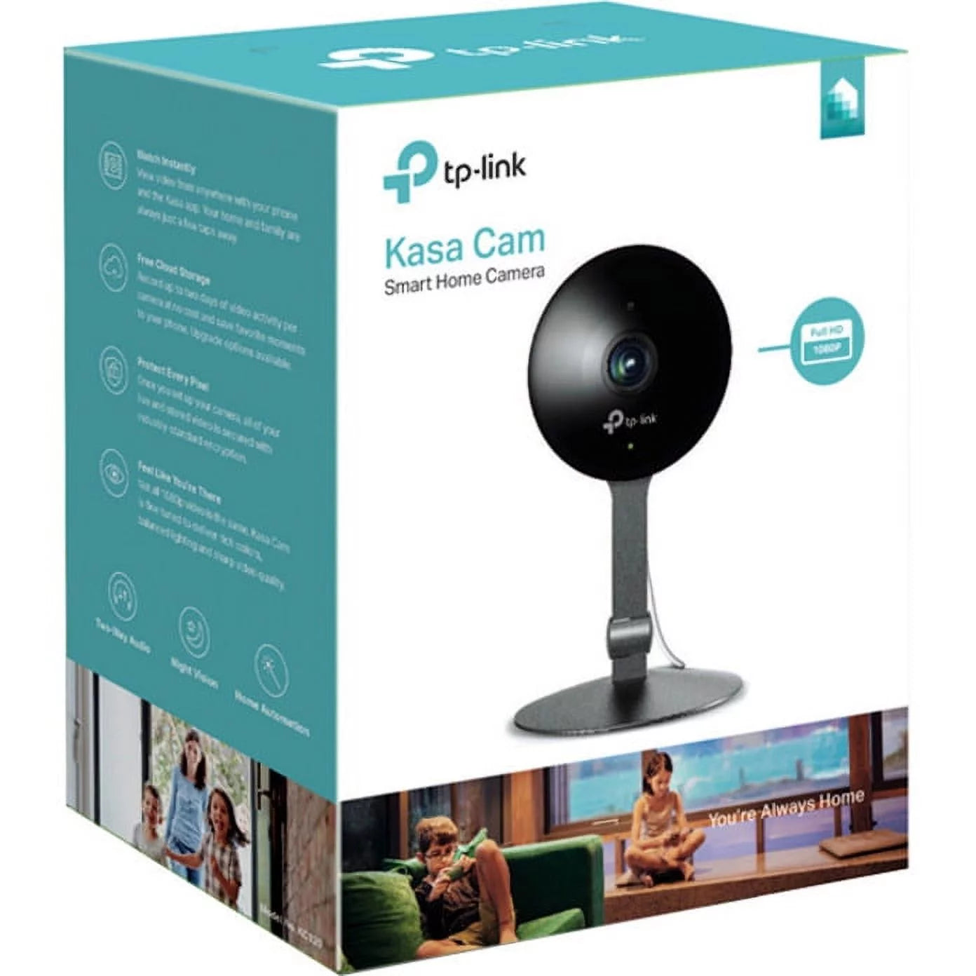 Tp-link kasa kc120, kasa indoor 1080p hd smart home security camera with night vision