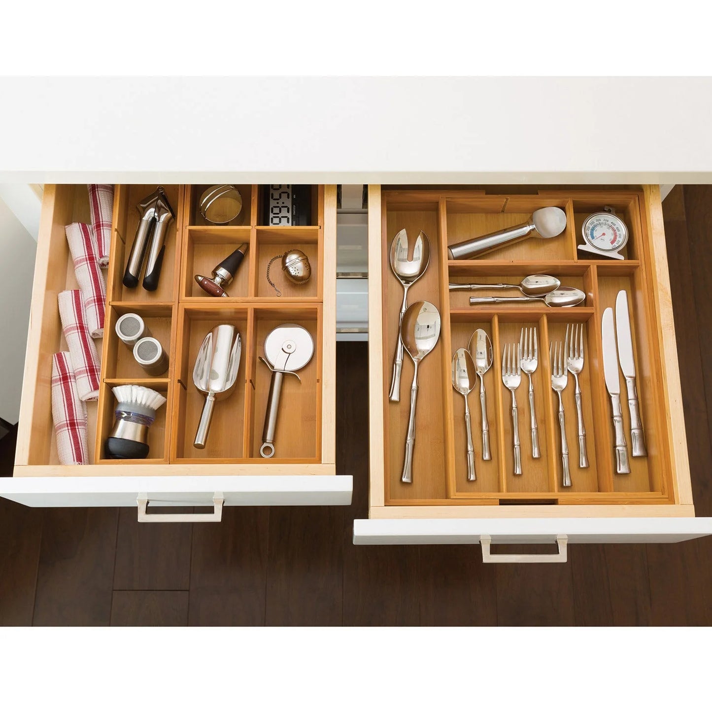 Classics 4-piece expandable bamboo drawer organizer set